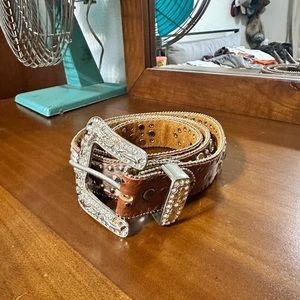 Leather Studded Cowgirl Belt
